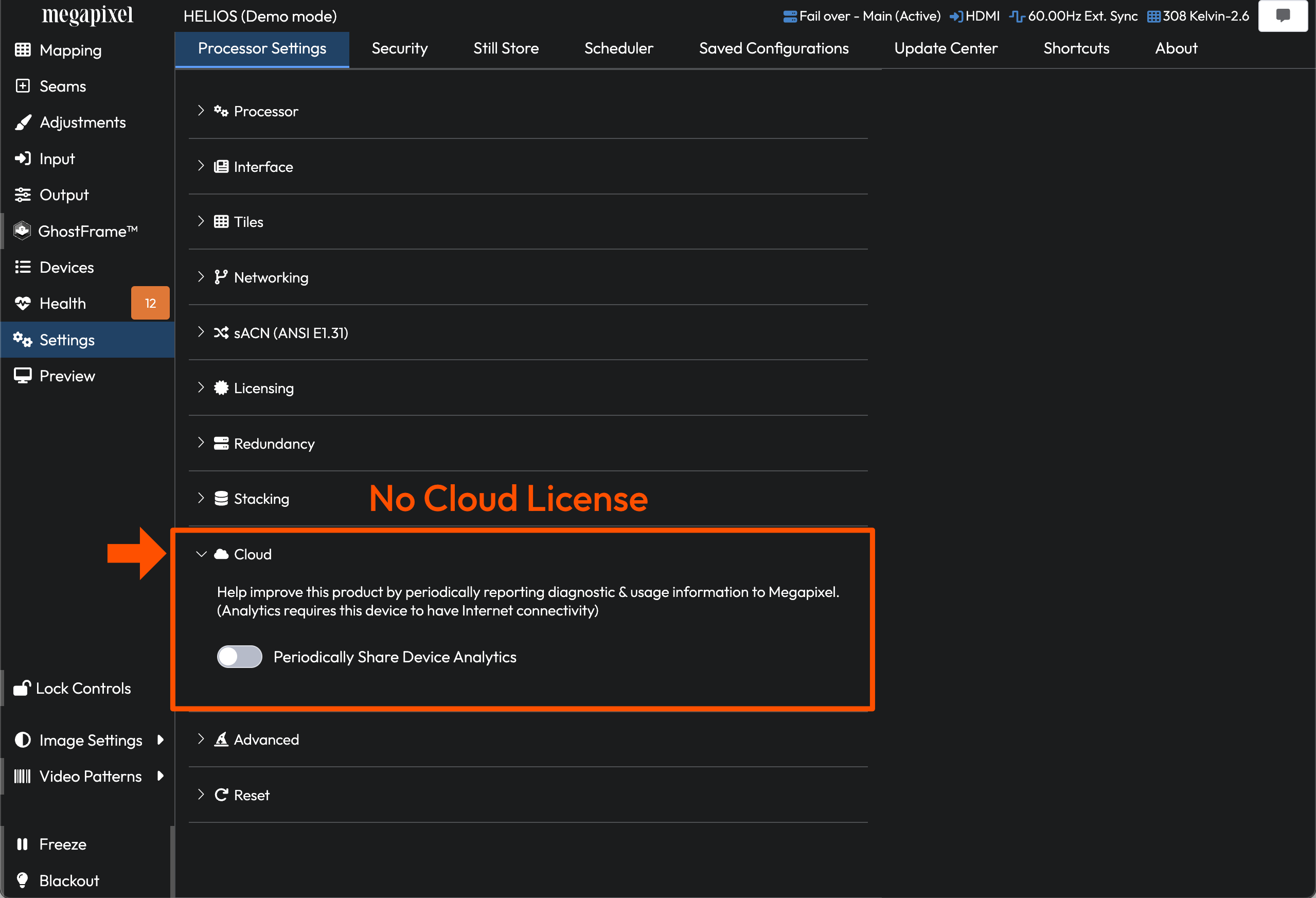 No Cloud License